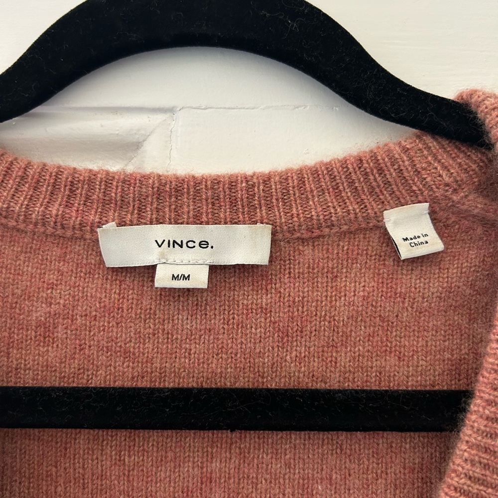 Vince Women's Plush Heather Vintage Rose Cardigan Sweater - Picture 4 of 6